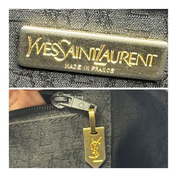 Yves Saint Laurent Studded Y Black Leather Tote Bag Large - Picture 15 of 15